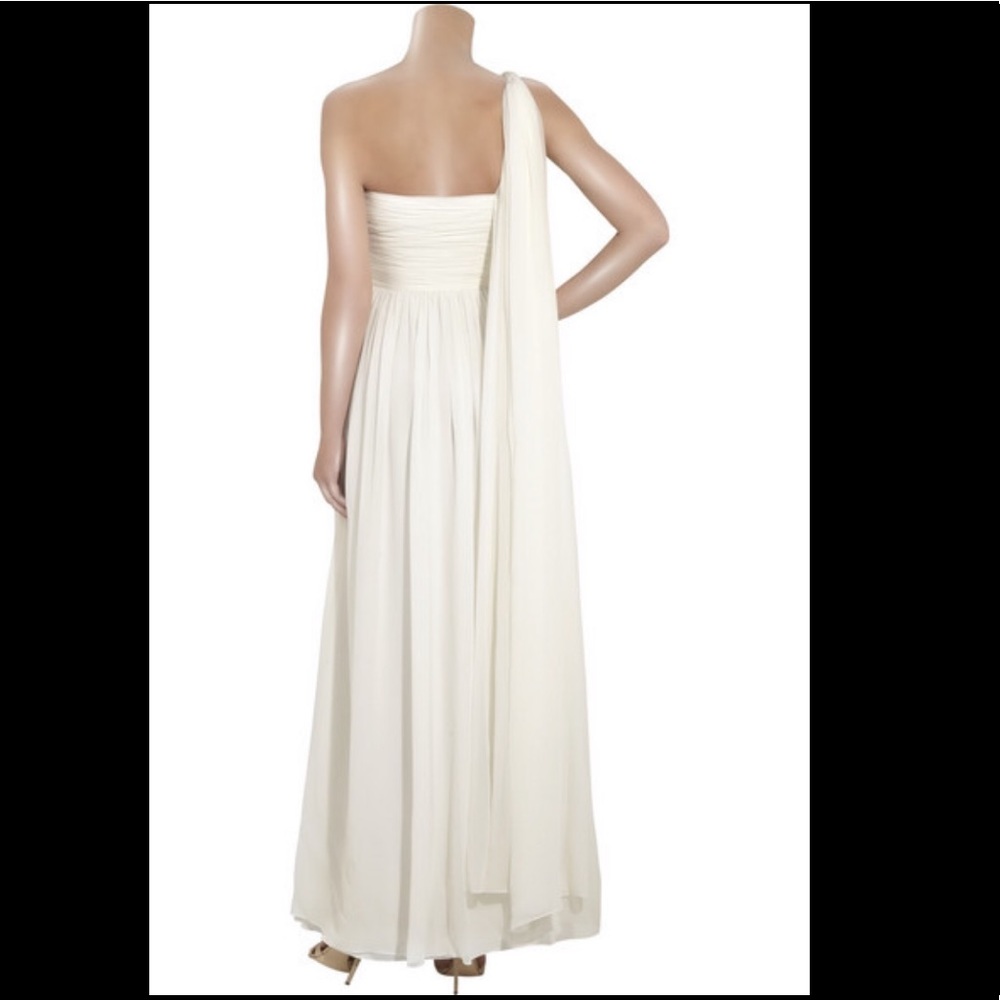 Marchesa Notte White Silk Chiffon Gown - Picture 2 of 8